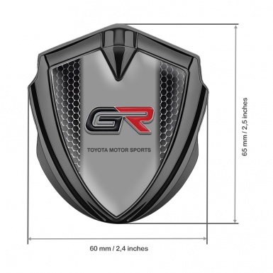 Toyota GR Emblem Fender Badge Graphite Black Mesh Racing Edition