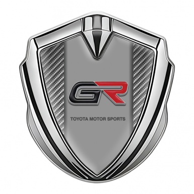 Toyota GR Emblem Trunk Badge Silver Light Carbon Tuning Logo
