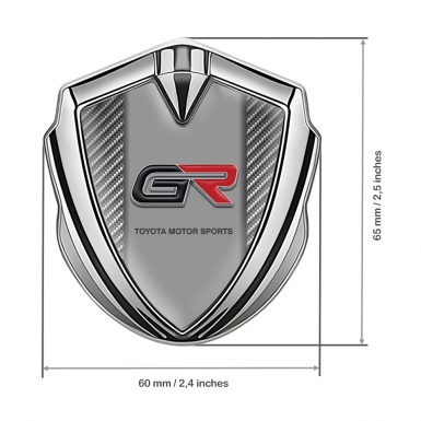 Toyota GR Emblem Trunk Badge Silver Light Carbon Tuning Logo