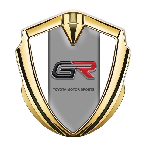 Toyota GR Bodyside Emblem Badge Gold White Frame Sport Design