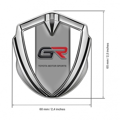 Toyota GR Bodyside Emblem Badge Silver White Frame Sport Design