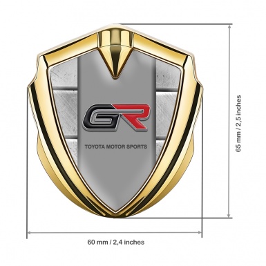 Toyota GR Fender Emblem Badge Gold Stone Slabs Effect Racing Logo