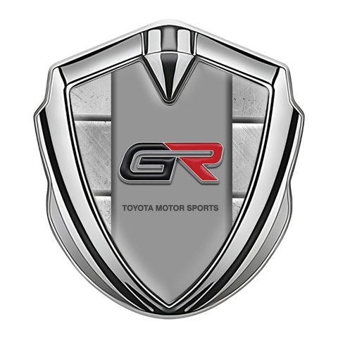 Toyota GR Fender Emblem Badge Silver Stone Slabs Effect Racing Logo