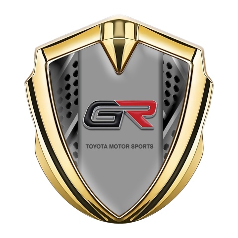 Toyota GR Emblem Trunk Badge Gold Mixed Mesh Tuning Logo Design