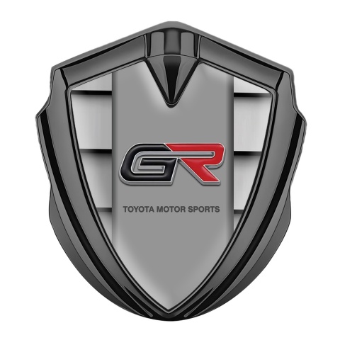 Toyota GR Emblem Self Adhesive Graphite Metallic Plates Modern Edition