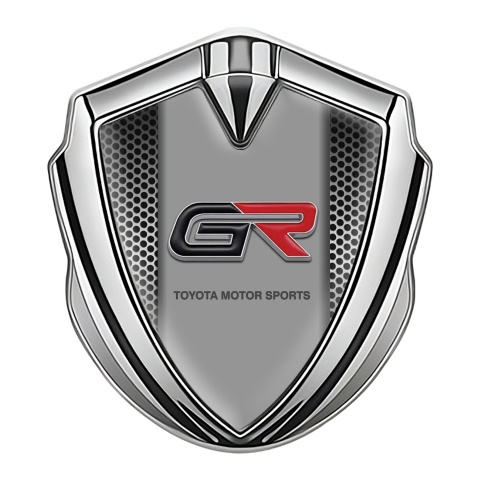 Toyota GR  Emblem Badge Silver Metallic Grate Racing Logo Design