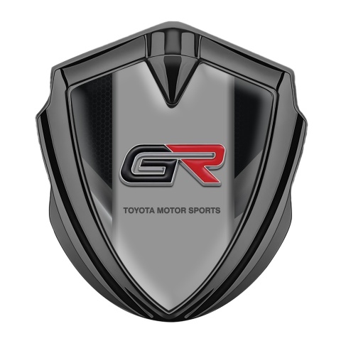 Toyota GR Trunk Emblem Badge Graphite Black Hex Greyscale Sides Edition
