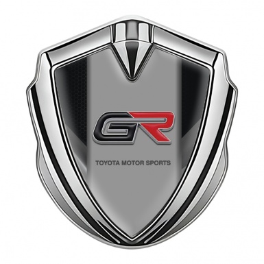 Toyota GR Trunk Emblem Badge Silver Black Hex Greyscale Sides Edition