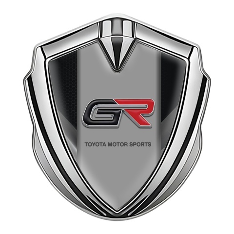 Toyota GR Trunk Emblem Badge Silver Black Hex Greyscale Sides Edition