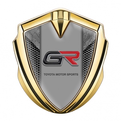 Toyota GR Bodyside Domed Emblem Gold Honeycomb Grey Crest Design