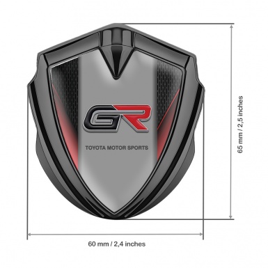 Toyota GR Bodyside Emblem Self Adhesive Graphite Red Fragments Design
