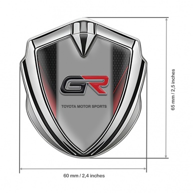 Toyota GR Bodyside Emblem Self Adhesive Silver Red Fragments Design