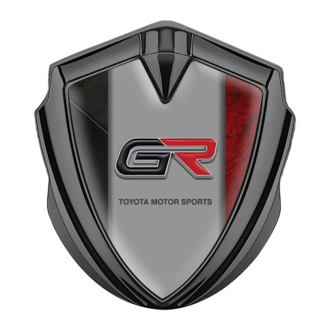 Toyota GR Fender Emblem Badge Graphite Charcoal Red Frame Sport Edition
