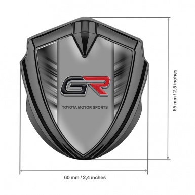 Toyota GR Emblem Trunk Badge Graphite Striped Frame Rounded Logo