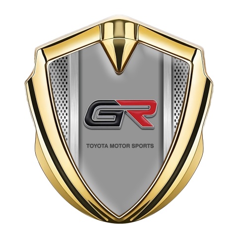 Toyota GR Emblem Self Adhesive Gold Light Grate Rounded Color Logo