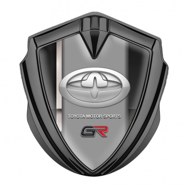 Toyota GR Bodyside Emblem Badge Graphite White Stripe  Modern Edition