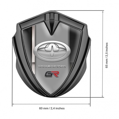 Toyota GR Bodyside Emblem Badge Graphite White Stripe  Modern Edition
