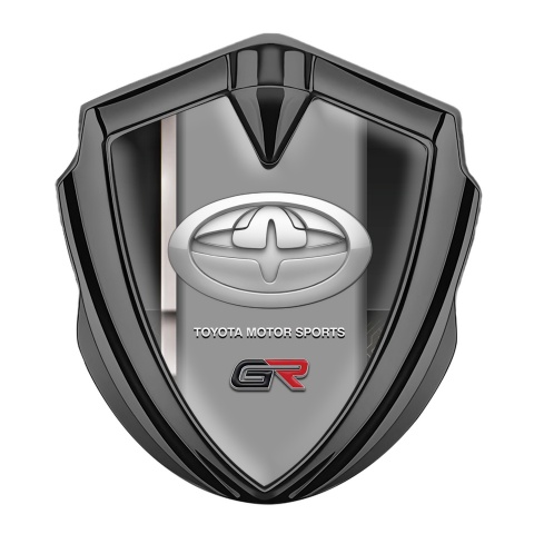 Toyota GR Bodyside Emblem Badge Graphite White Stripe  Modern Edition