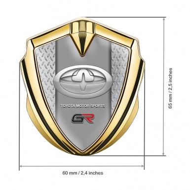 Toyota GR Emblem Car Badge Gold Treadplate Frame Modern Design