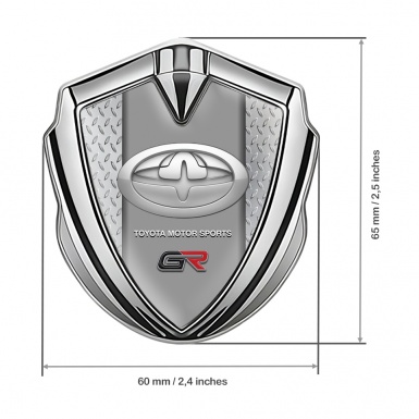 Toyota GR Emblem Car Badge Silver Treadplate Frame Modern Design