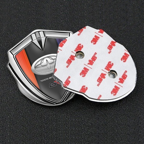 Toyota Bodyside Emblem Self Adhesive Silver Multicolor Strokes Edition