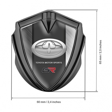 Toyota Metal Emblem Self Adhesive Graphite Brushed Steel Modern Edition