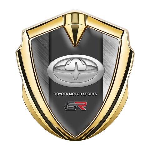 Toyota Metal Emblem Self Adhesive Gold Brushed Steel Modern Edition