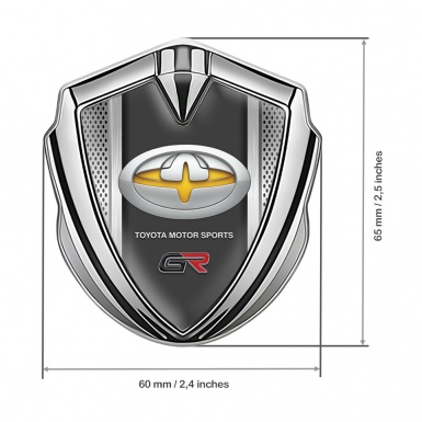 Toyota Bodyside Badge Self Adhesive Silver Light Grate Color Logo Design