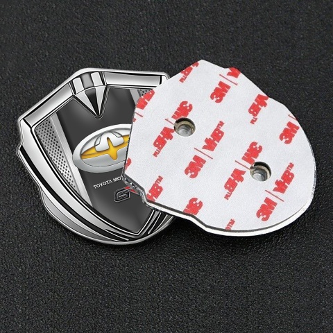 Toyota Bodyside Badge Self Adhesive Silver Light Grate Color Logo Design