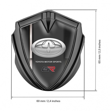 Toyota GR Fender Emblem Badge Graphite Dark Template White Sport Stripe