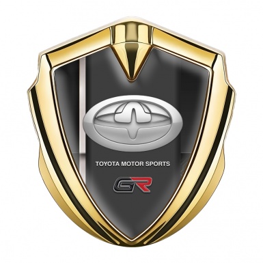 Toyota GR Fender Emblem Badge Gold Dark Template White Sport Stripe