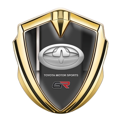 Toyota GR Fender Emblem Badge Gold Dark Template White Sport Stripe