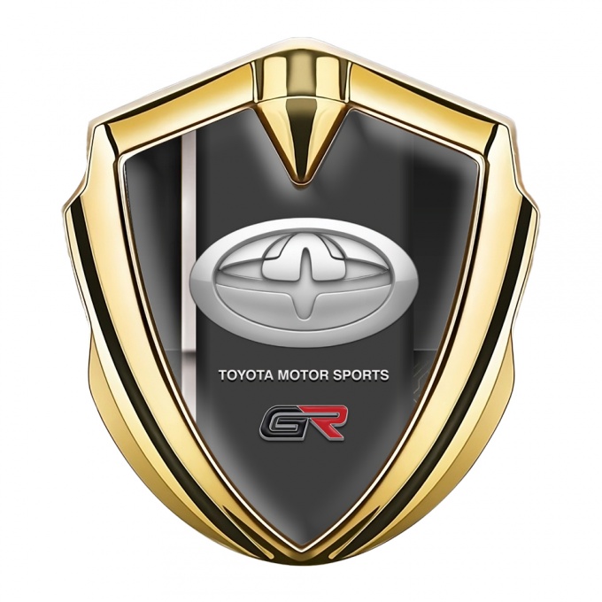 Toyota GR Fender Emblem Badge Gold Dark Template White Sport Stripe