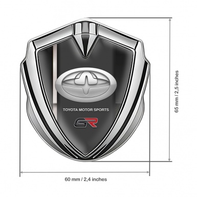 Toyota GR Fender Emblem Badge Silver Dark Template White Sport Stripe