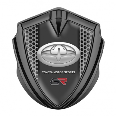 Toyota GR Emblem Self Adhesive Graphite Grey Hexagon Oval Logo Edition