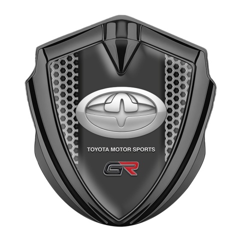 Toyota GR Emblem Self Adhesive Graphite Grey Hexagon Oval Logo Edition
