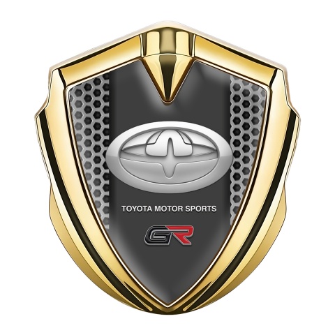 Toyota GR Emblem Self Adhesive Gold Grey Hexagon Oval Logo Edition