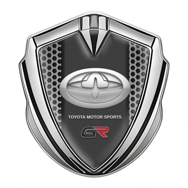 Toyota GR Emblem Self Adhesive Silver Grey Hexagon Oval Logo Edition