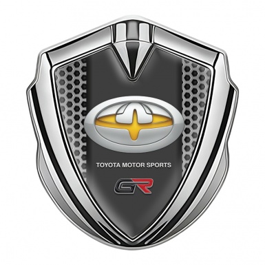 Toyota GR Bodyside Emblem Badge Silver Honeycomb Yellow Variant