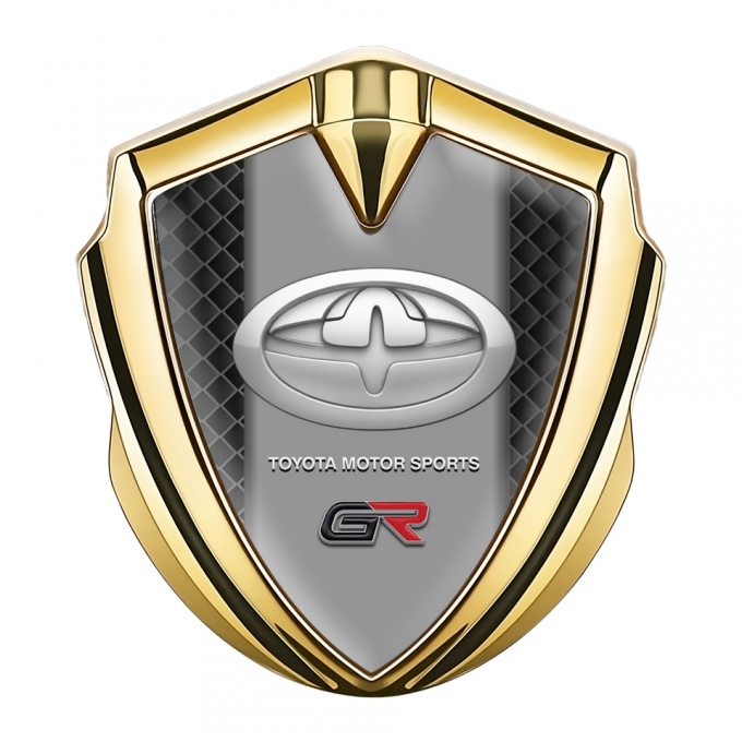 Toyota GR Bodyside Domed Emblem Gold Waffle Effect Oval Design