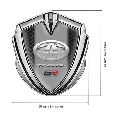 Toyota GR Bodyside Domed Emblem Silver Waffle Effect Oval Design