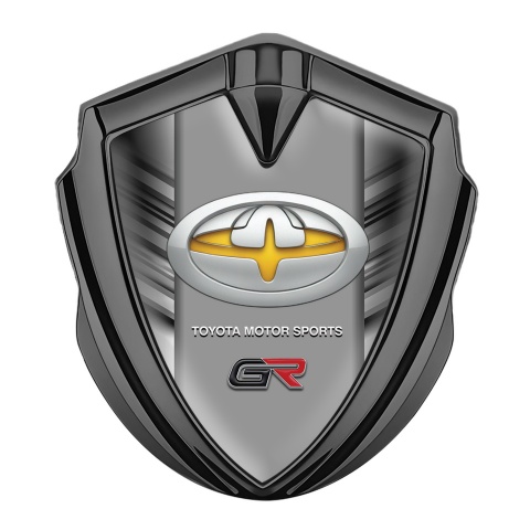 Toyota Metal Emblem Self Adhesive Graphite Side Strokes Yellow Tuning Logo