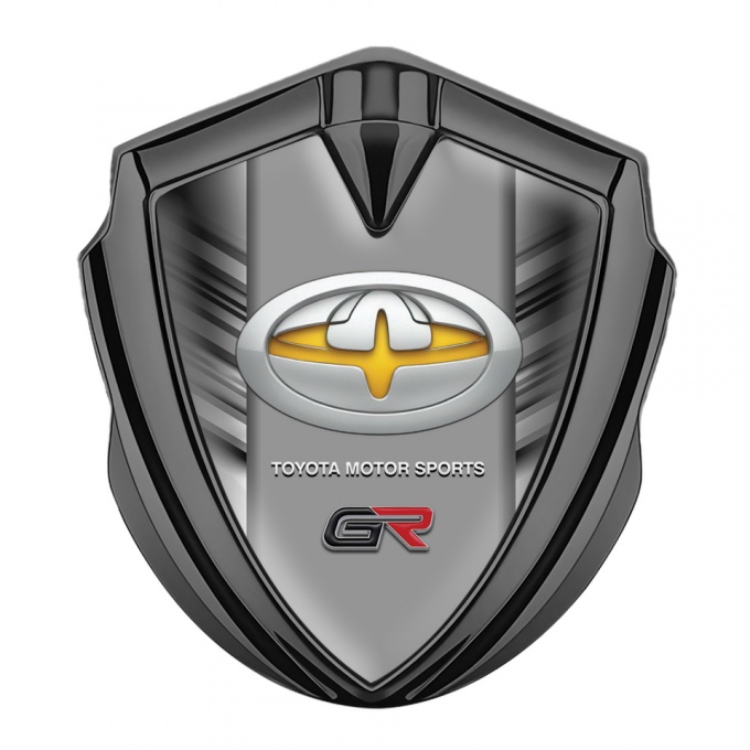 Toyota Metal Emblem Self Adhesive Graphite Side Strokes Yellow Tuning Logo