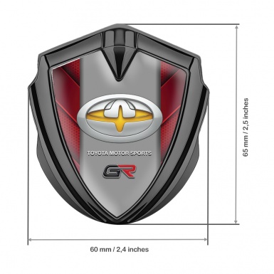 Toyota Bodyside Badge Self Adhesive Graphite Red Fragments Yellow Logo