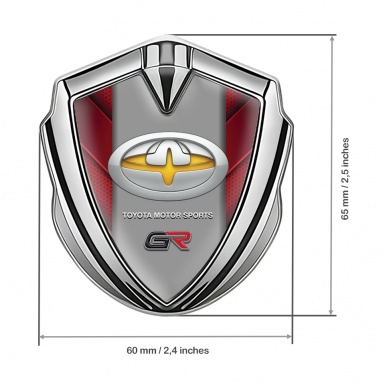 Toyota Bodyside Badge Self Adhesive Silver Red Fragments Yellow Logo