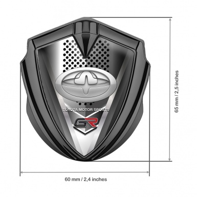 Toyota GR Emblem Fender Badge Graphite Front Grille Oval Grey Logo