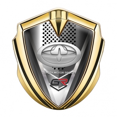Toyota GR Emblem Fender Badge Gold Front Grille Oval Grey Logo