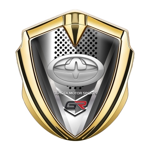 Toyota GR Emblem Fender Badge Gold Front Grille Oval Grey Logo