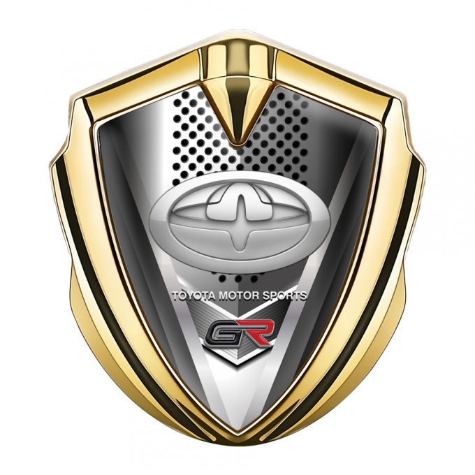 Toyota GR Emblem Fender Badge Gold Front Grille Oval Grey Logo