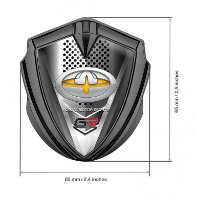 Toyota GR Fender Emblem Badge Graphite Oval Yellow Tuning Logo